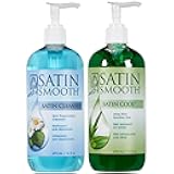 Satin Smooth Pre Wax Cleanser + Aloe Vera Gel – Skin Cleanser & Post Wax Cooling Gel, Pre-Wax Hair Removal Skin Prep & Afterwax Care Duo, 16 fl oz