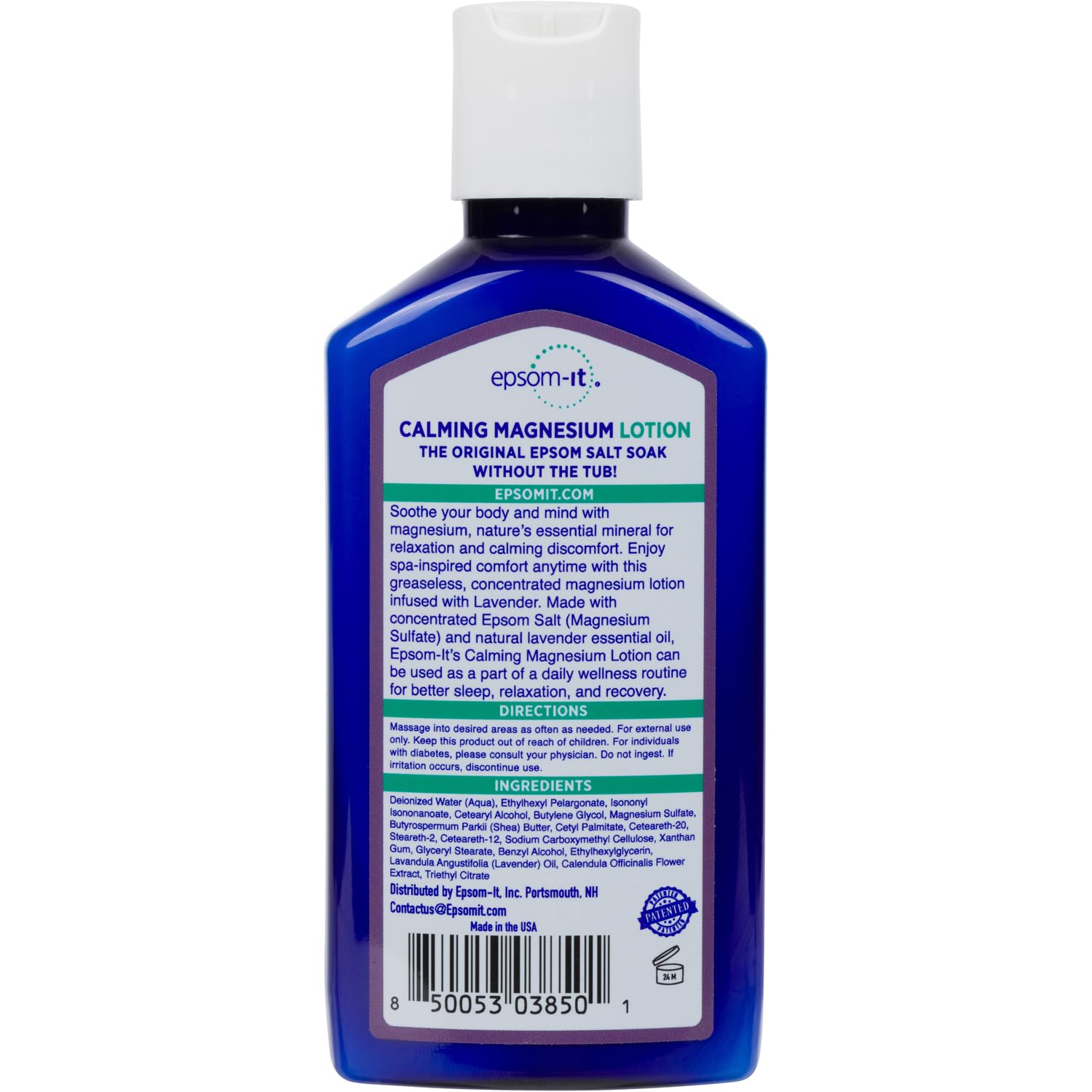 EPSOM-IT Calming Magnesium Lotion, Epsom Salt with Lavender, 6 Fl Oz Bottle — Amazon image 3