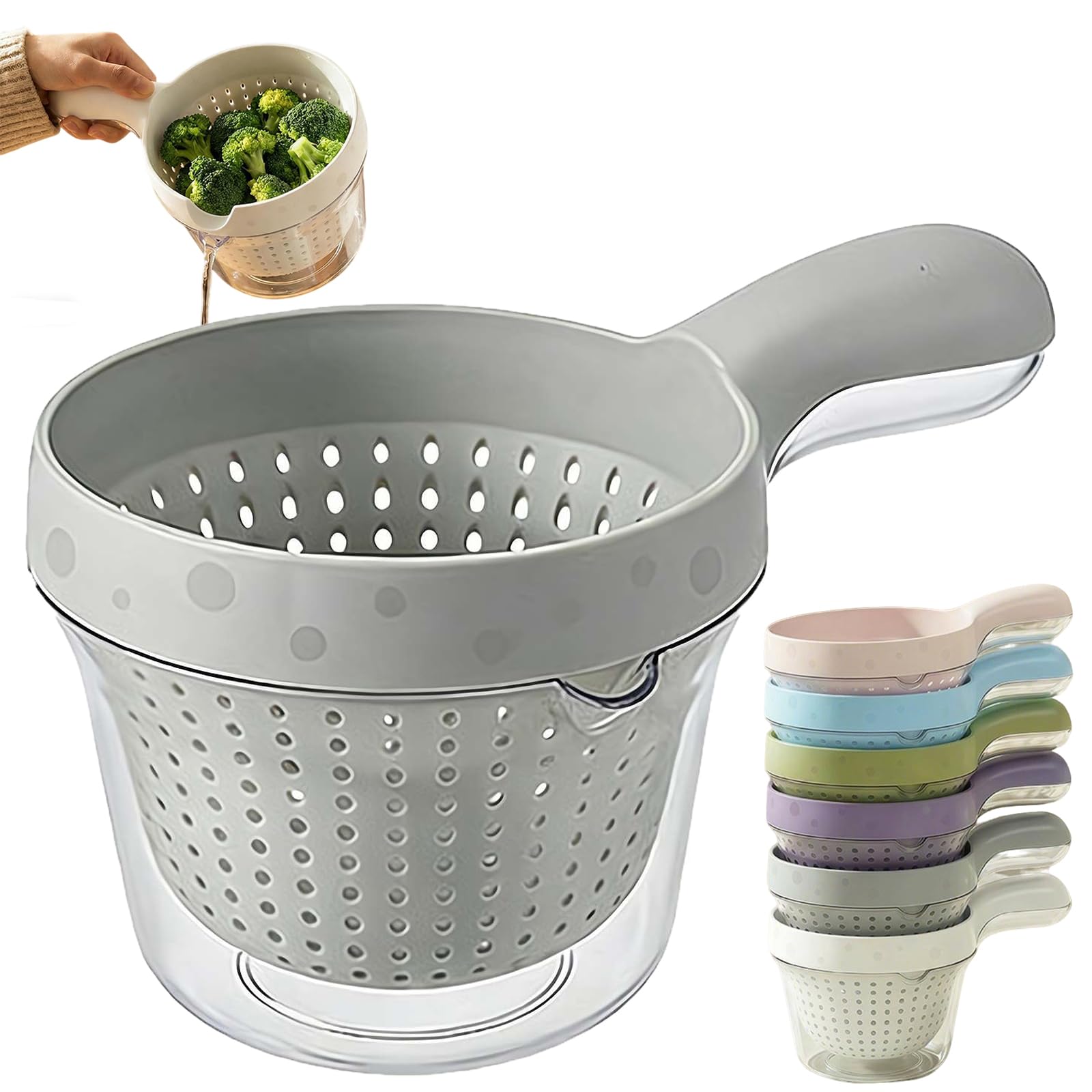 Dual Layer Draining Basket with Ergonomic Handle