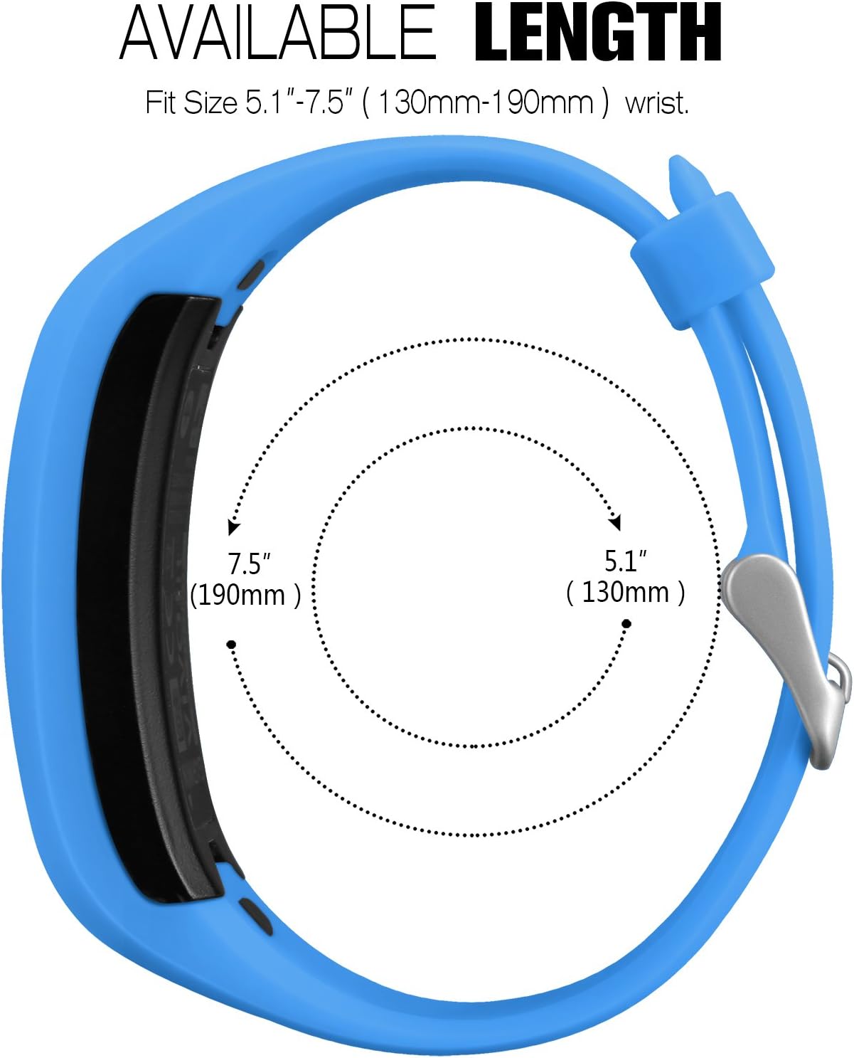 SKYLET Compatible with Garmin Vivofit Bands, Soft Silicone Replacement Sport Wristands Compatible with Garmin Vivofit 1 with Metal Buckle Men Women (No Tracker)