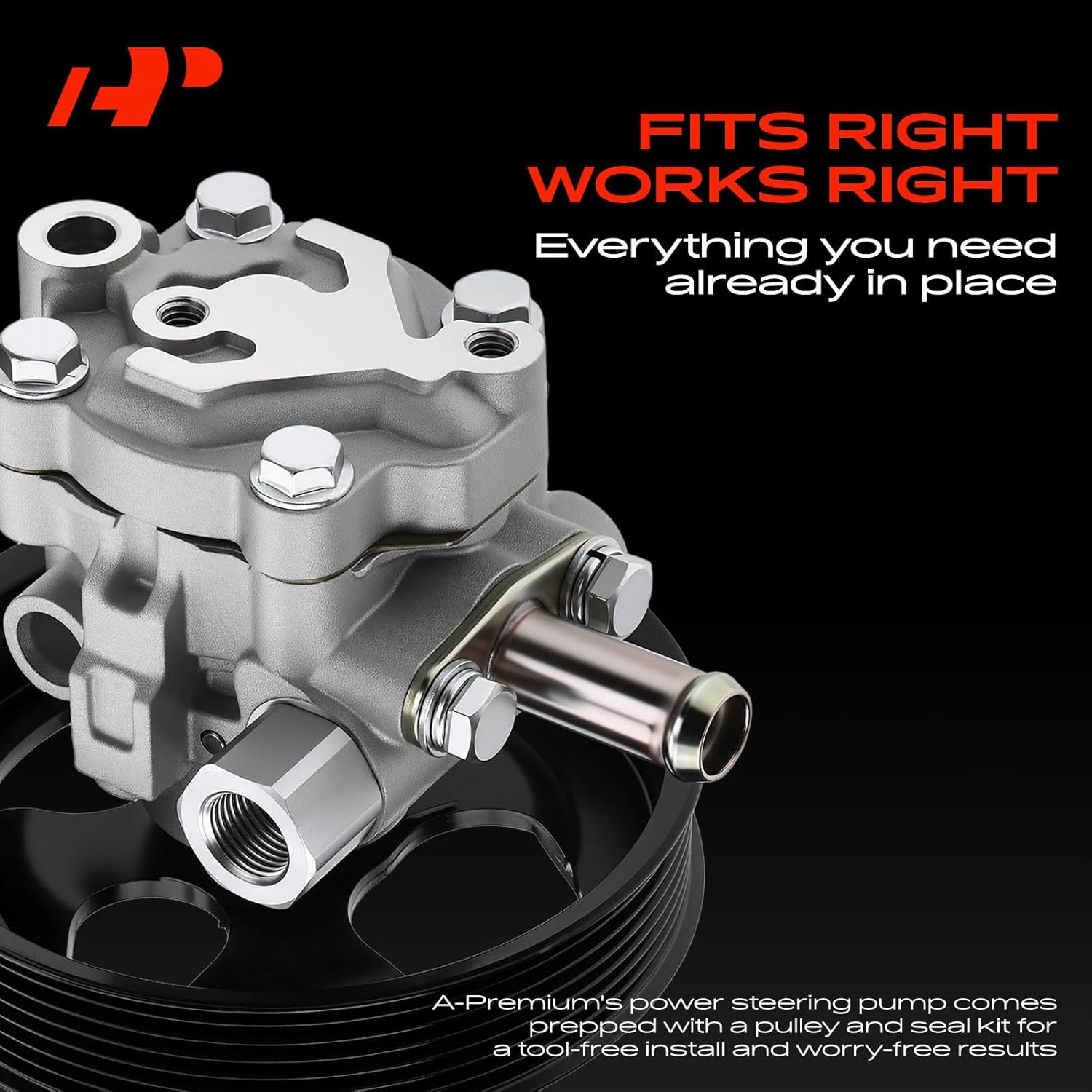 A-Premium Power Steering Pump, with Pulley, Compatible with Nissan Pathfinder 2011-2012, Titan 2011-2015, Armada 2010-2015 & Infiniti QX56 2012, V8 5.6L, Replace # 49110ZV00A