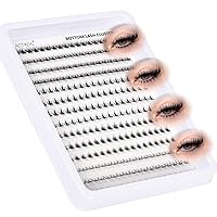 Vista 21 de Extensiones de pestañas individuales, 72 unidades, extensiones de pestañas individuales en racimo de 0.35-0.630 pulgadas, pestañas de volumen, banda