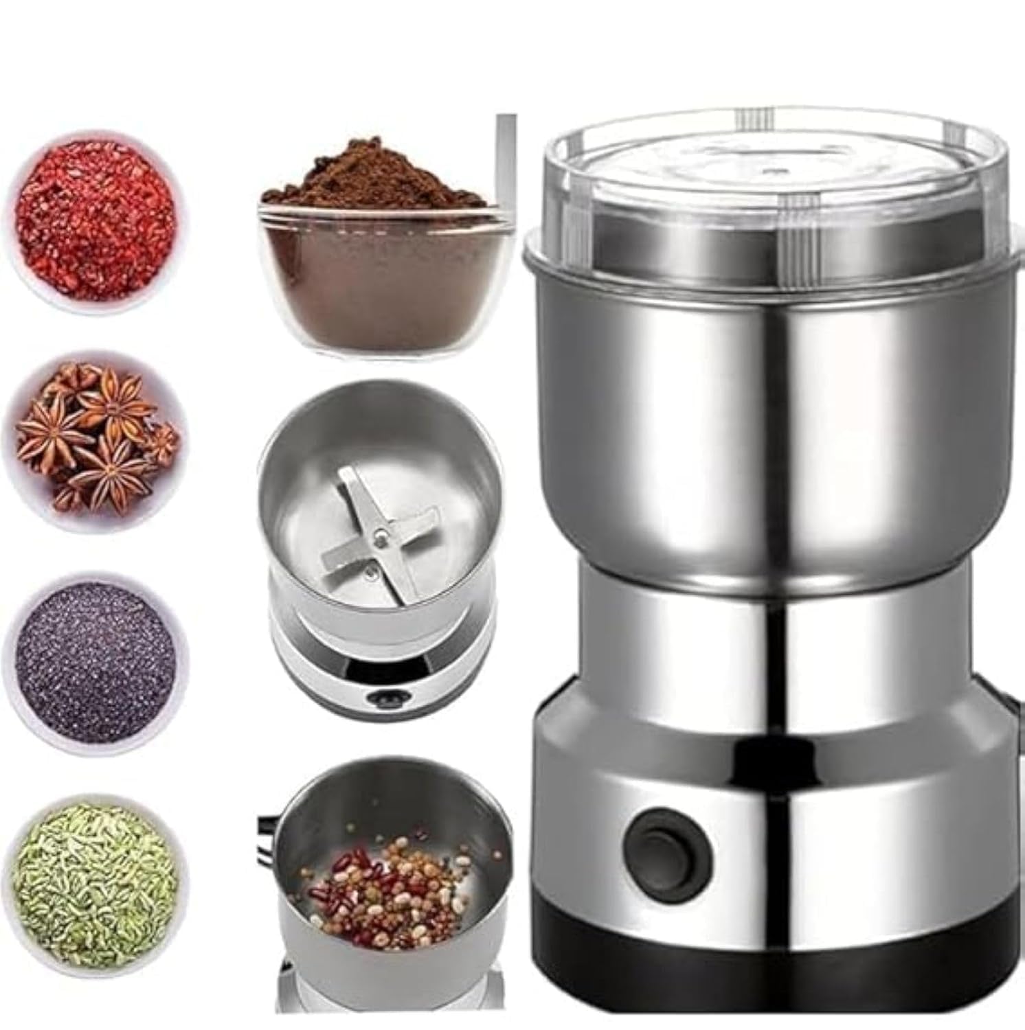 Stainless Steel Nima Multifunctional Grinder Smash Machine Coffee Beans Electric Grinder and Coffee Maker Household Electric Mixer Grinder-image-35