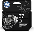 HP 67 Black Ink Cartridge | Works with DeskJet 1255, 2700, 4100 and Envy 6000, 6400 Series, Eligible for Instant Ink, 3YM56AN | Packaging May Vary