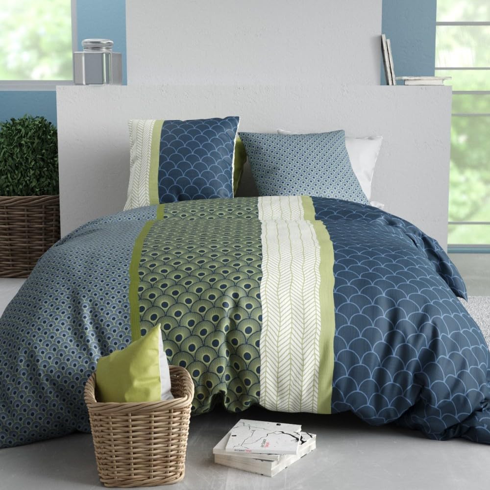 Housse de couette 260x240 Polo en coton 57 fils pour transformer votre chambre en nid douillet