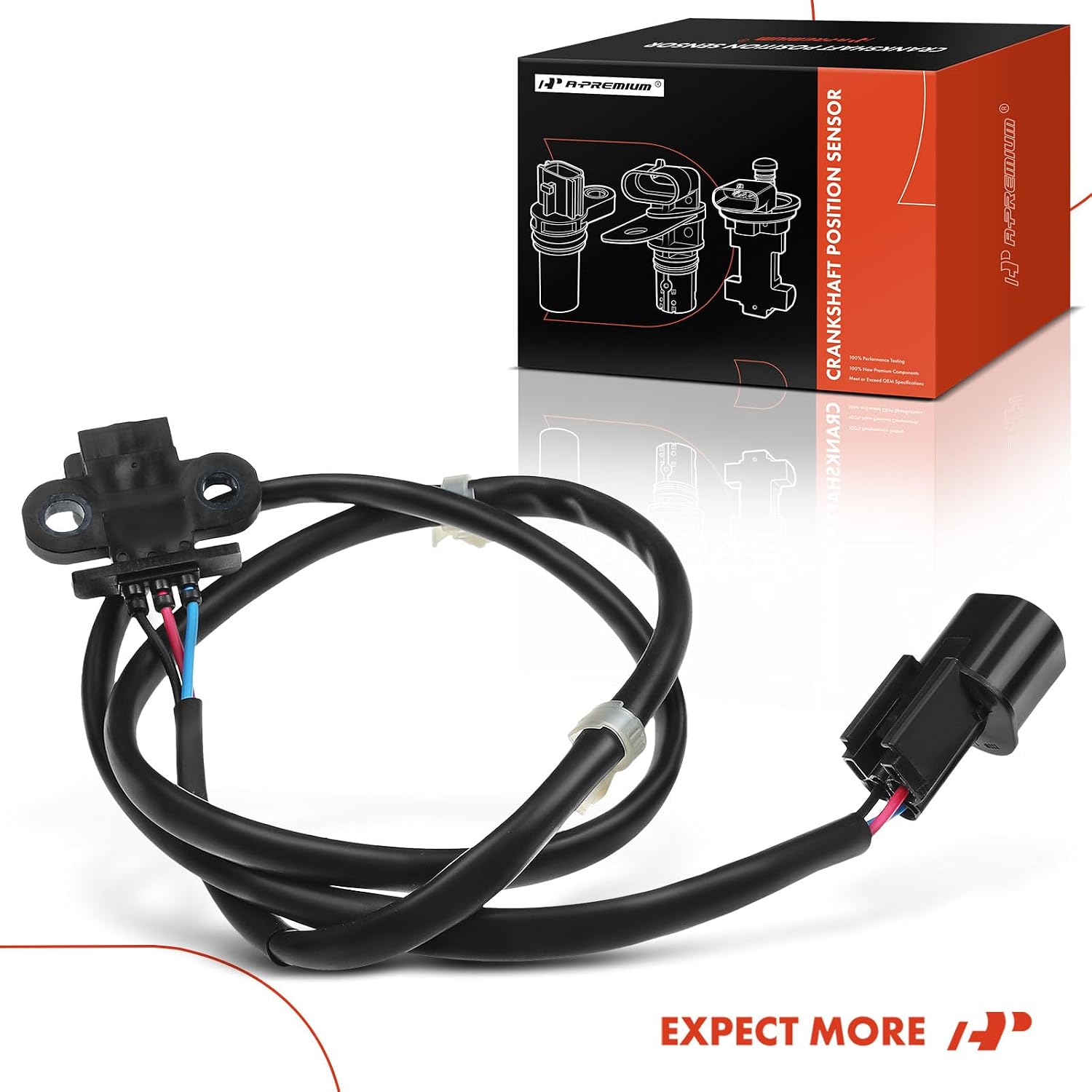 A-Premium Engine Crankshaft Position Sensor Compatible with Dodge Stealth 1993-1996 & Mitsubishi 3000GT 1993-1999 Diamante 1993-1995 V6 3.0L, Replace# MD187066