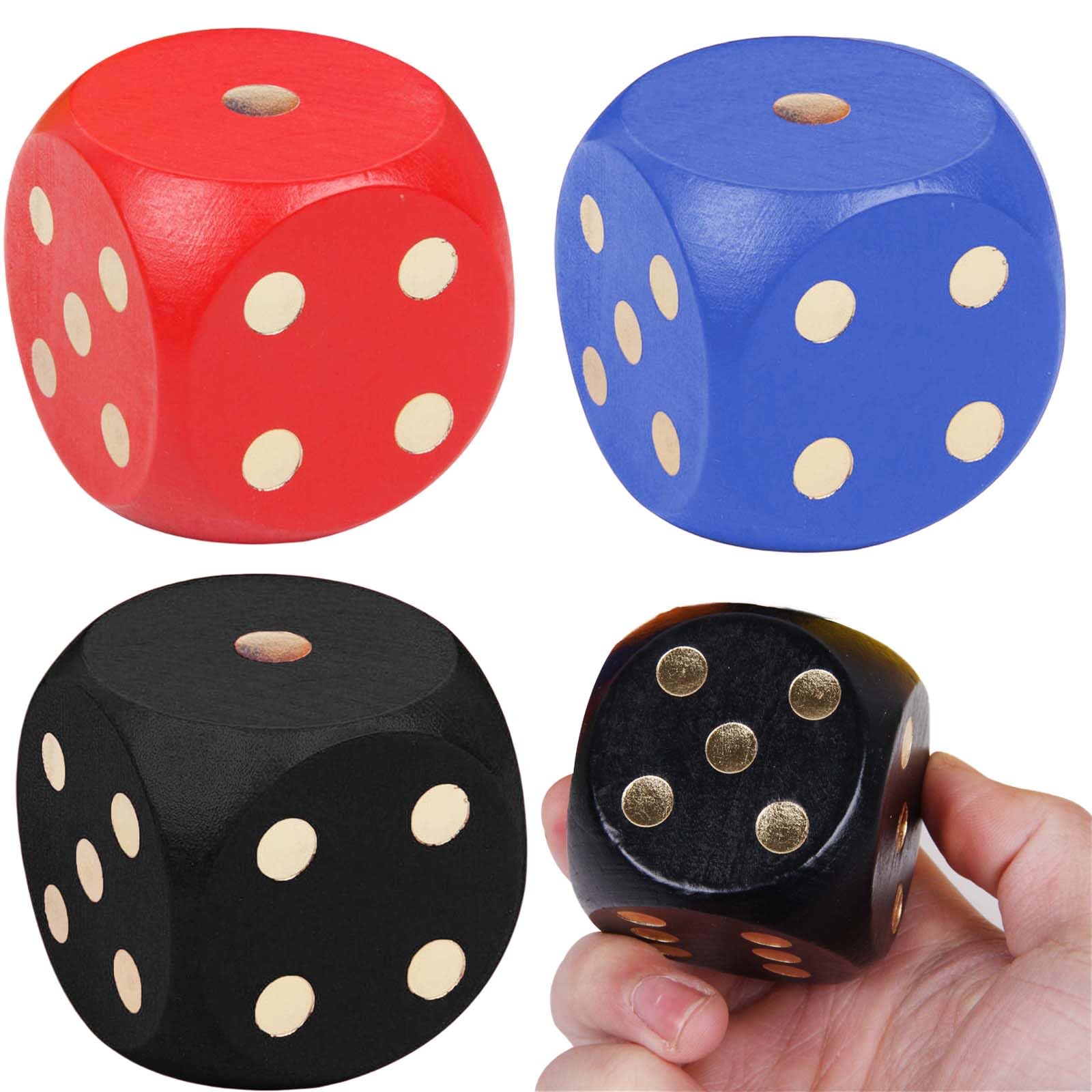 3PCS Large Dice, Large Colorful Dice Poker Dice 5cm Dice with Rounded Edges Perfect For Family Games, School Games, Educational Toys 3 Assorted Colours