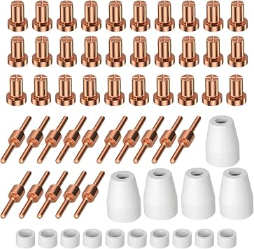 PT31 Plasma Cutter Consumables Plasma Cutting Accessories Cutting Torch Tip Electrode Nozzles Consumables Kit Compatible with CUT-40 CUT-50D CT-312 LG40