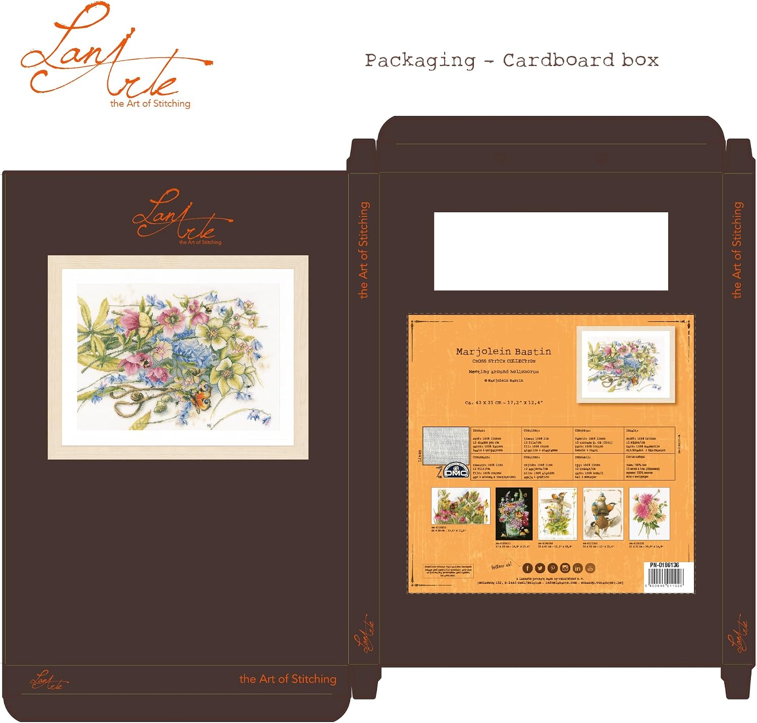 Lanarte Embroidery kit, ca. 43 x 31 cm / 17,2" x 12,4"