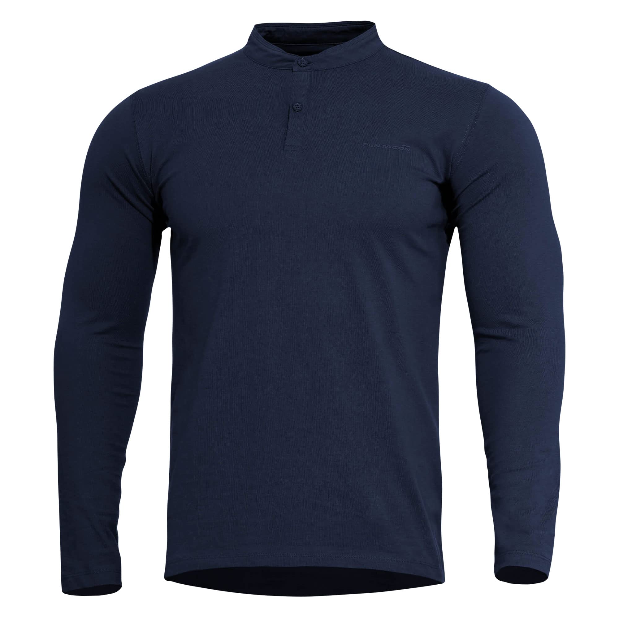 Pentagon Midnight Blue Romeo 2.0 Henley Long Sleeve T-Shirt M Blue