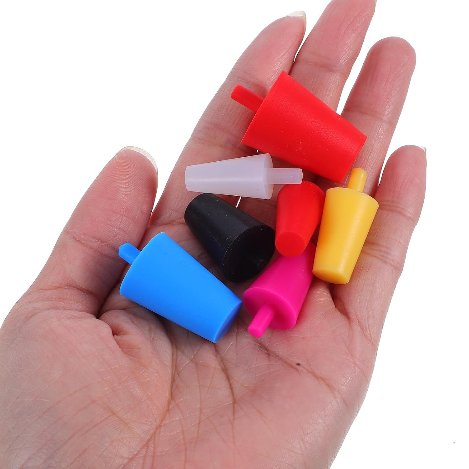 35pcs High Temperature Silicone Tapered Plugs Reusable Elastic Heat Resistant Stoppers for Electroplating and Lab Use, Blue Silicone Sealing Caps for Spray Paint and Industrial
