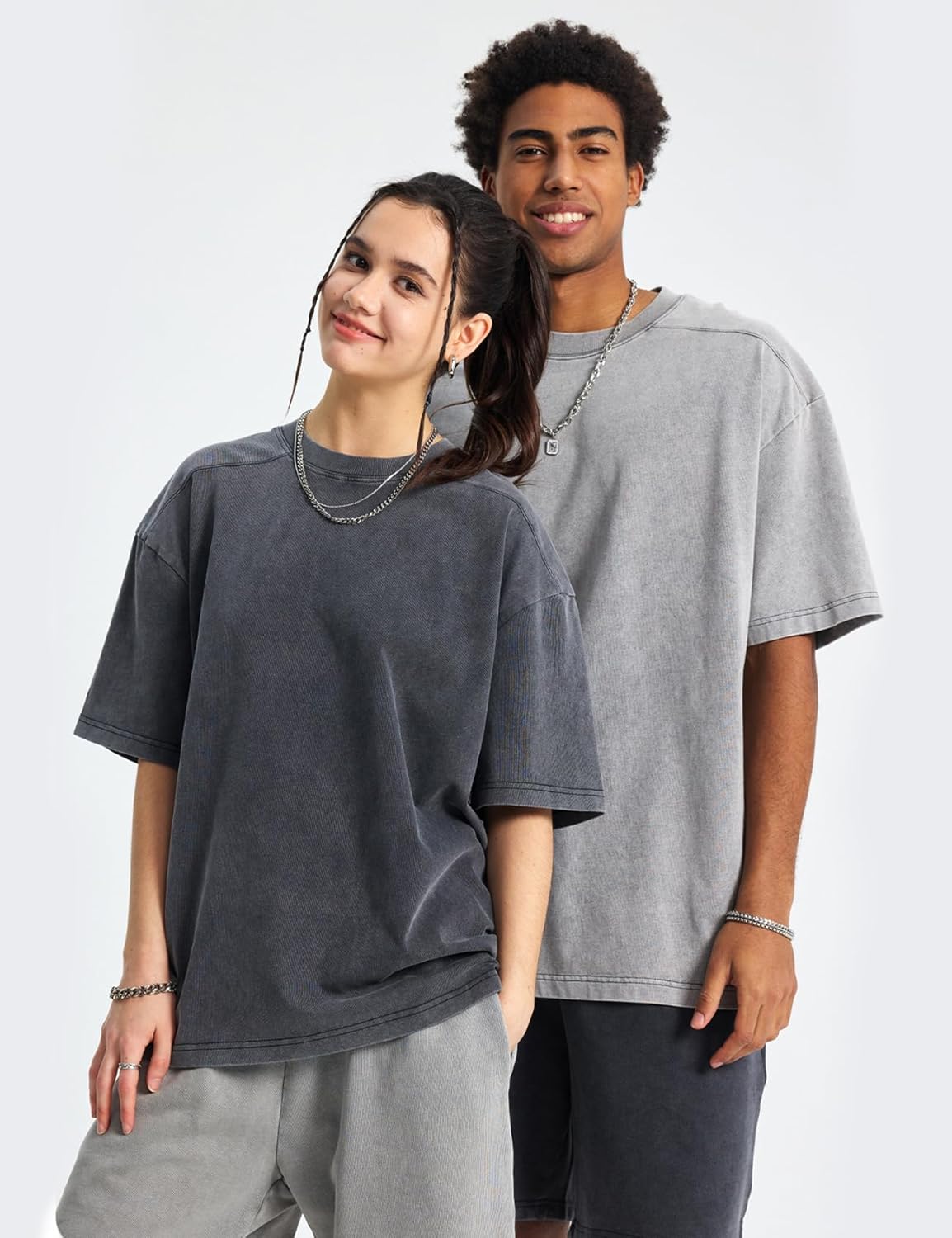 Arssm Oversized Tshirts for Men Acid Wash Loose Fit Vintage Cotton Heavyweight T Shirts Baggy Tees - Image 6