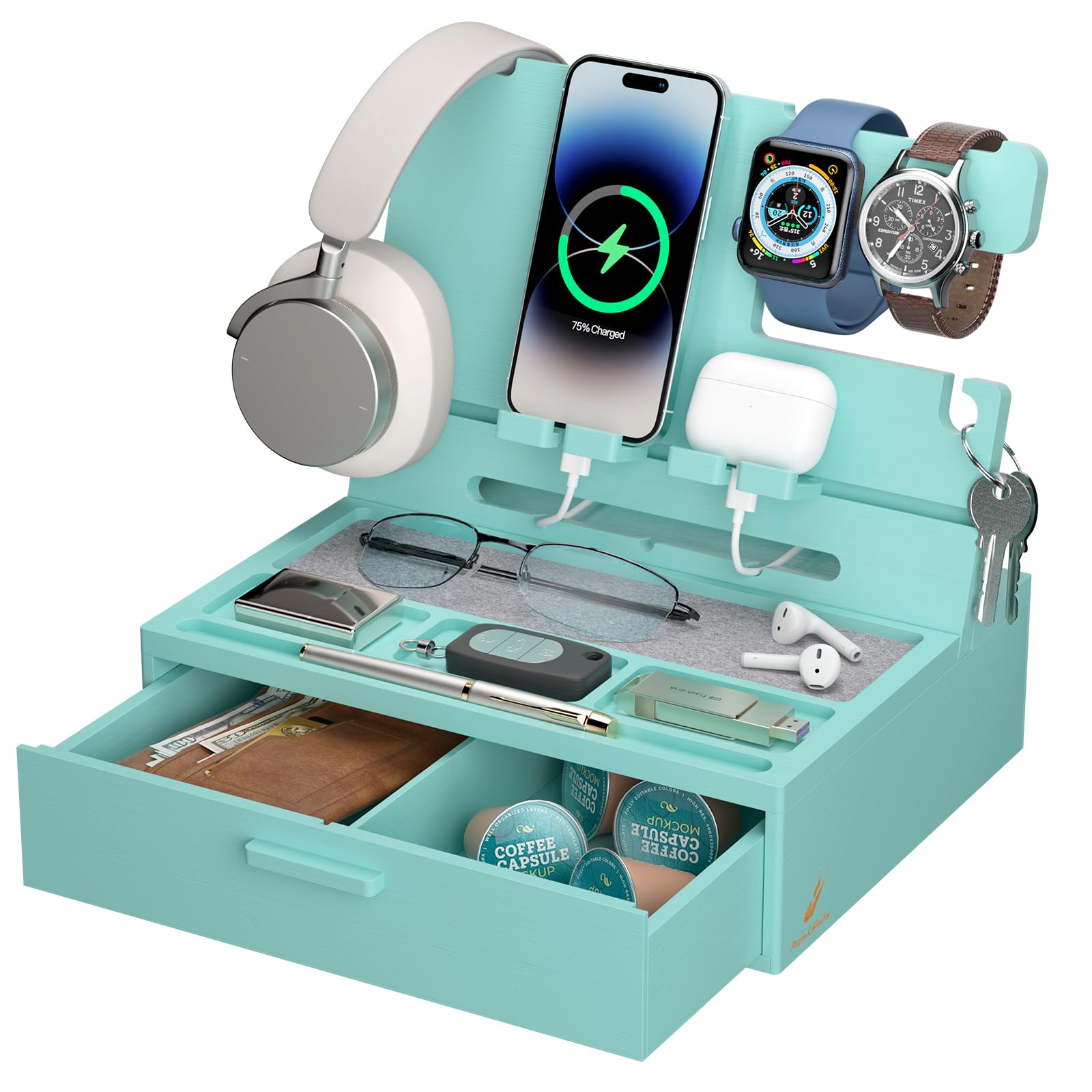 Amazon.co.jp: Pezin & Hulin デスクオーガナイザー スマホスタンド 竹