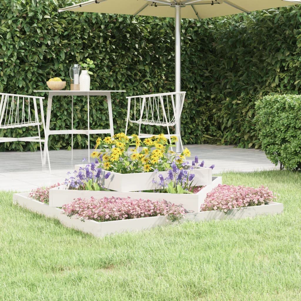 Vasca per fiori, da balcone, in legno massello di pino bianco, 112 x 112 x 27 cm, adatta per balconi da giardino all'aperto