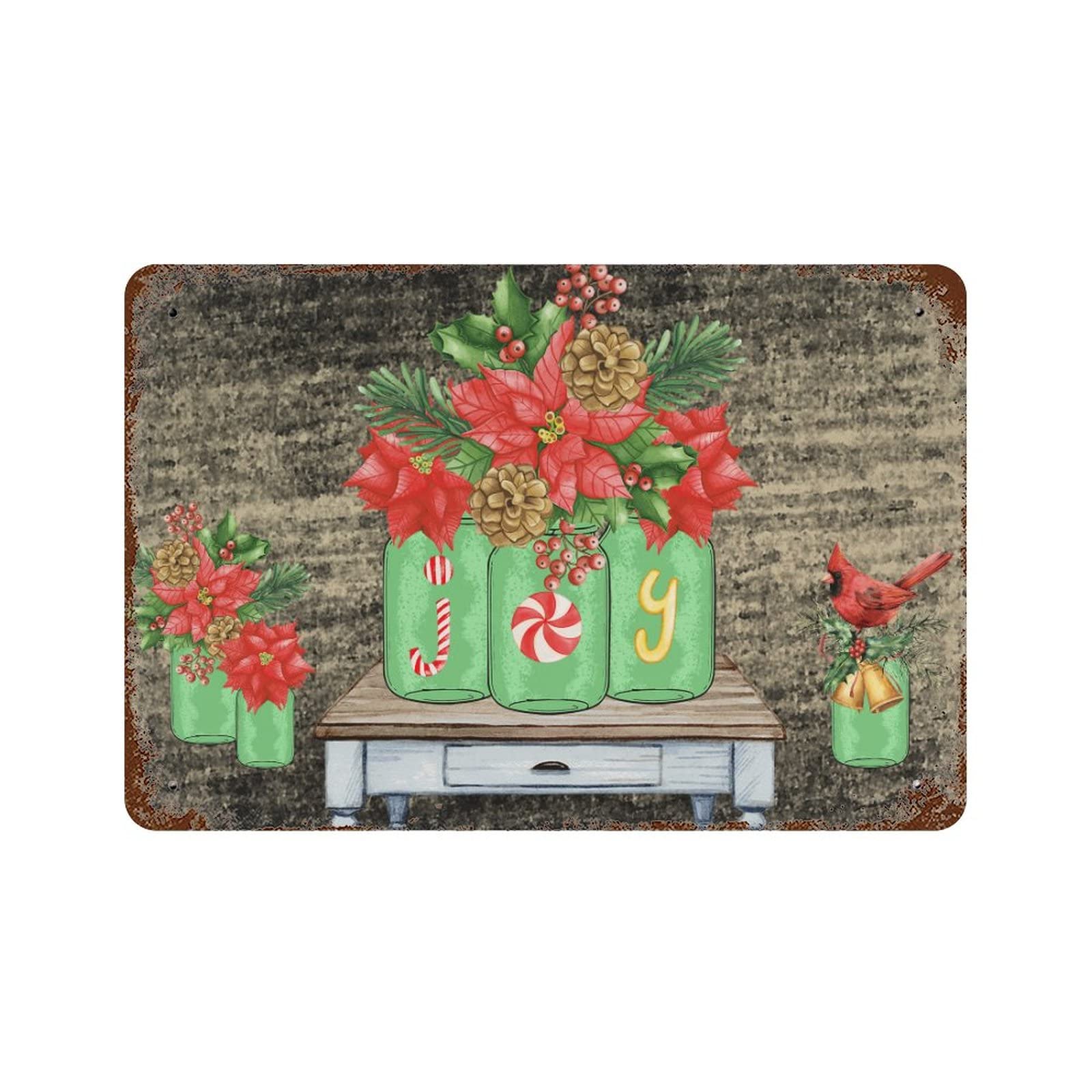 Fleur de Noël décor de garage en plaque alu rétro rétro