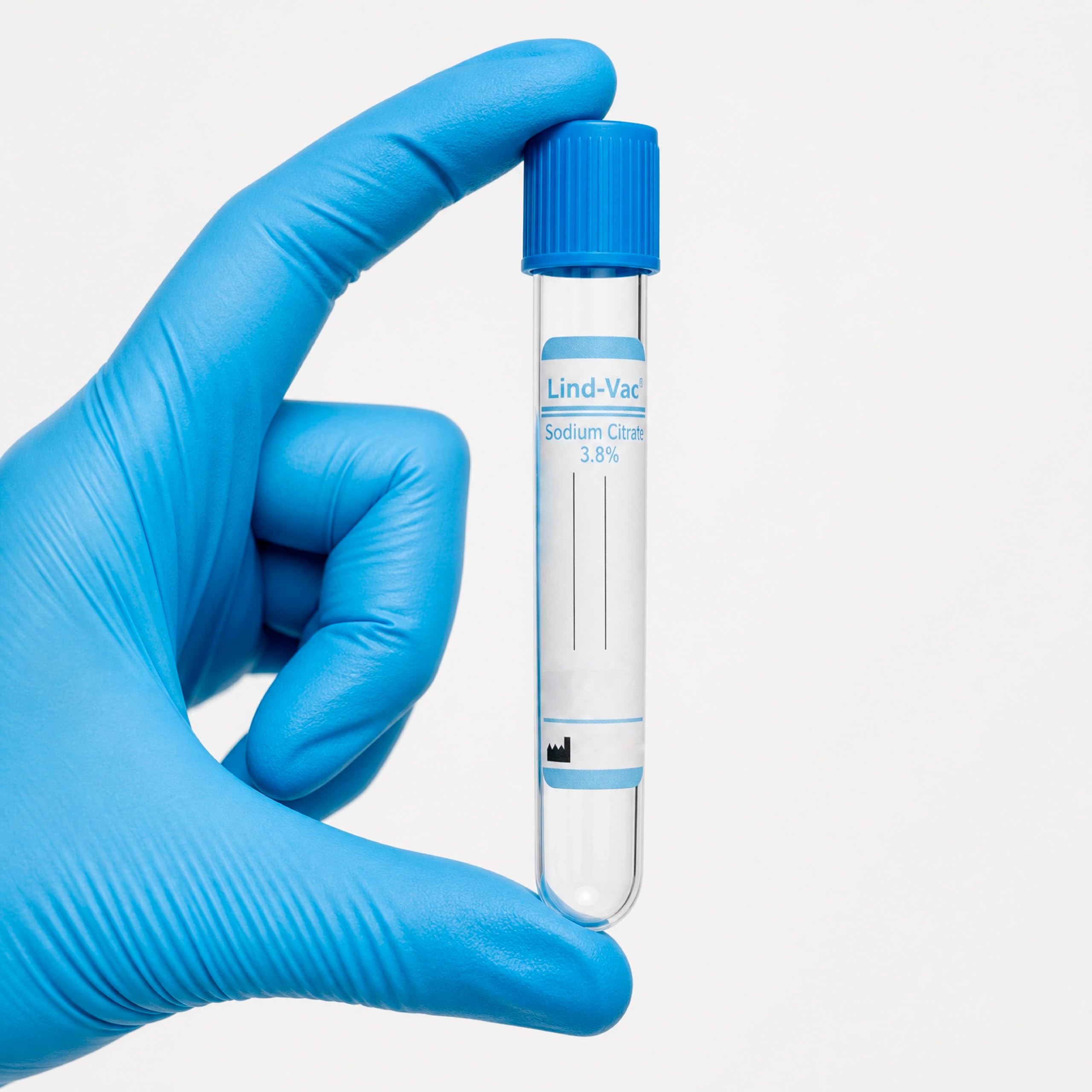 KMINA Tubos de Vacío (100 unidades) Citrato Sódico 3,8%, Aditivo Anticoagulante, 4,5 ml, 13 x 75 mm, Tapón Azul, Estériles, Para Muestras de Sangre, Uso Profesional