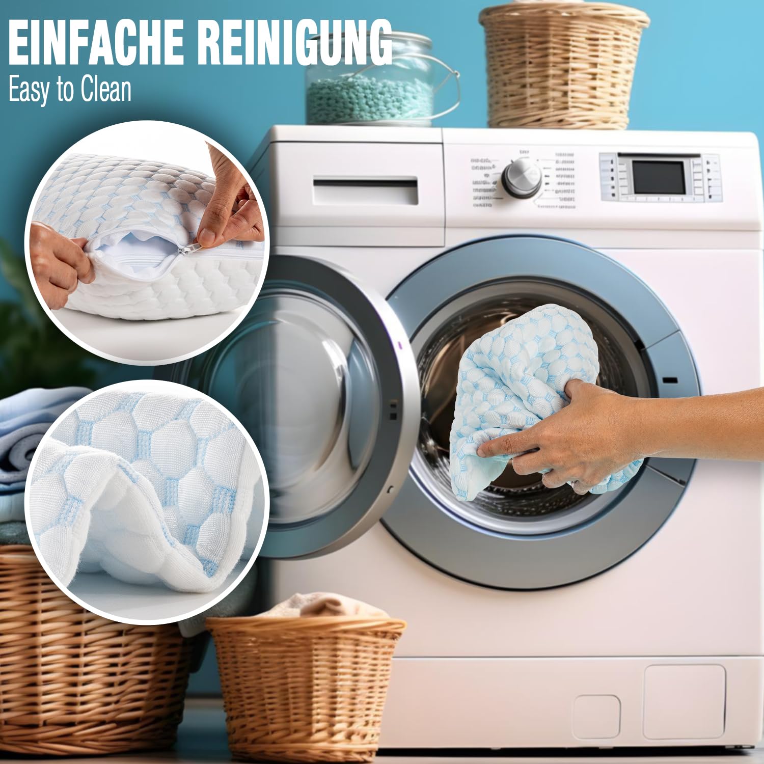 Alkamto Verstellbares Gelkissen – 73x48cm Kühlendes Memory Foam Kopfkissen mit Doppelseitigem Ice Silk & Viskose Bezug – Ideal für Rücken-, Bauch- und Seitenschläfer – Queen Size für erholsamen Schlaf