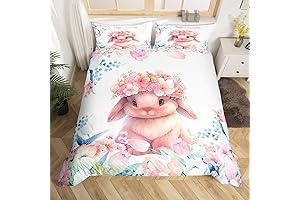 Cute Bedding Feelyou - Adorable Rabbit Bedding Set for a Cozy Night's Sleep