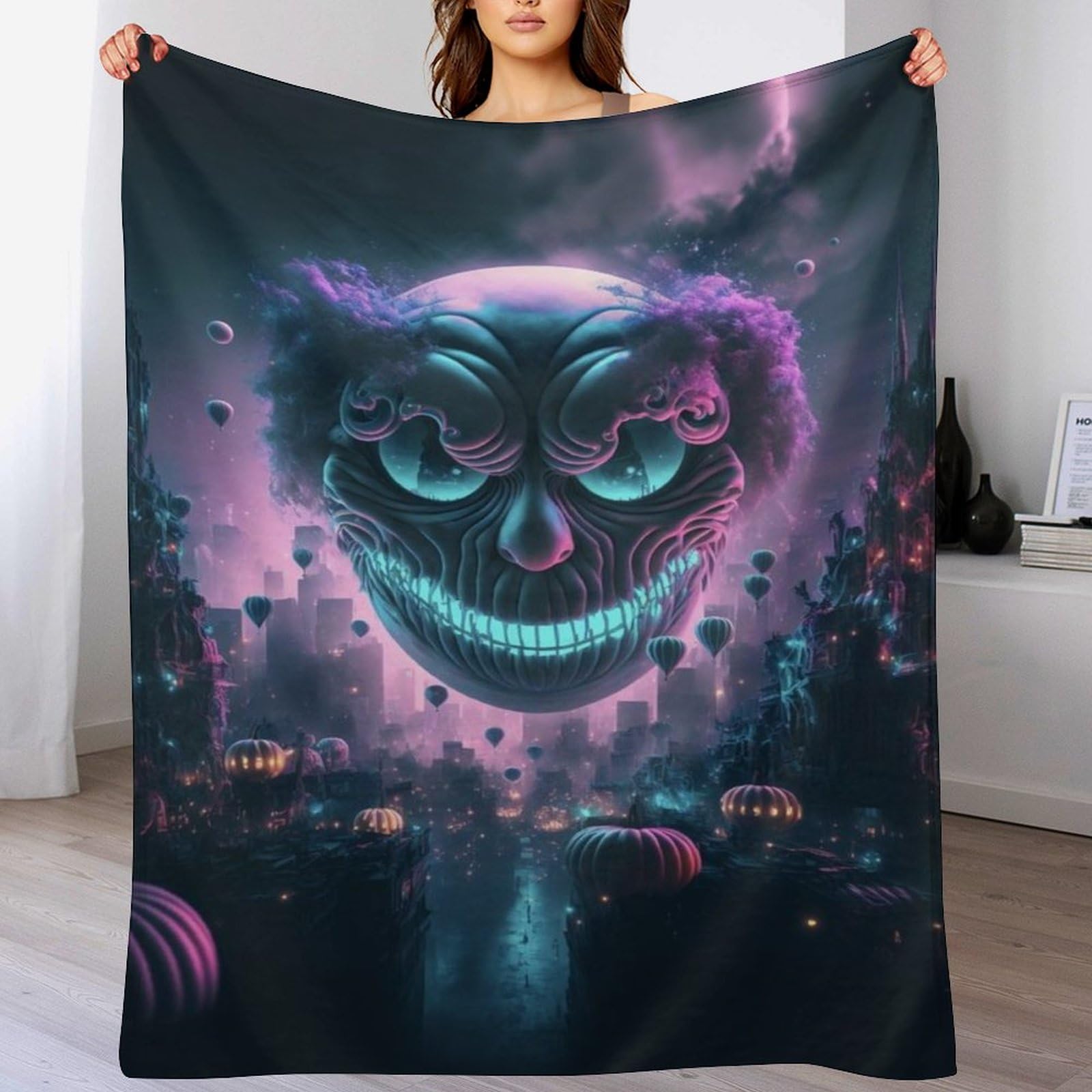 Couvre-lit clown violet pour éliminer le froid sur le canapé