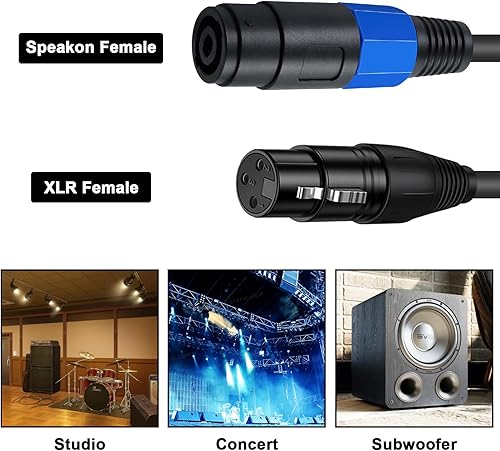 Miniatura 10 de Poyiccot Cable Speakon a XLR hembra, conector Speakon de 6 pies macho a conector XLR hembra cable de extensión de audio con bloqueo giratorio para