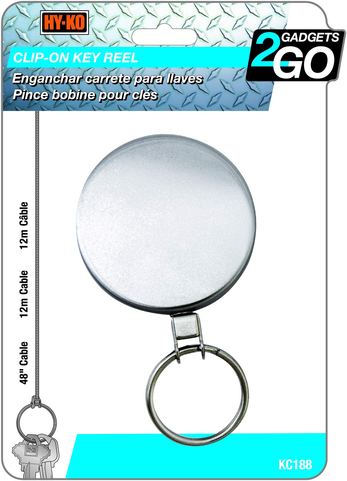 HY-KO Products KC188 Clip-On Key Reel, Multi