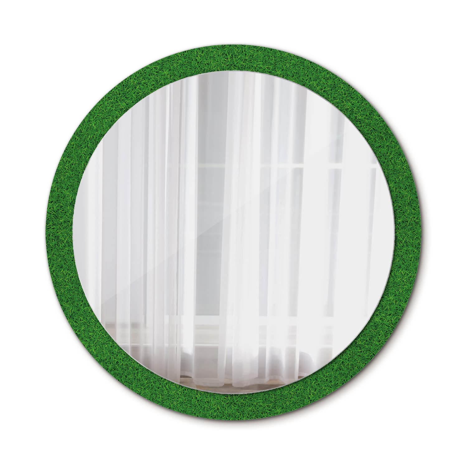 Miroir mural rond 100 cm Tulup herbe verte pour agrandir et éclairer une pièce sombre
