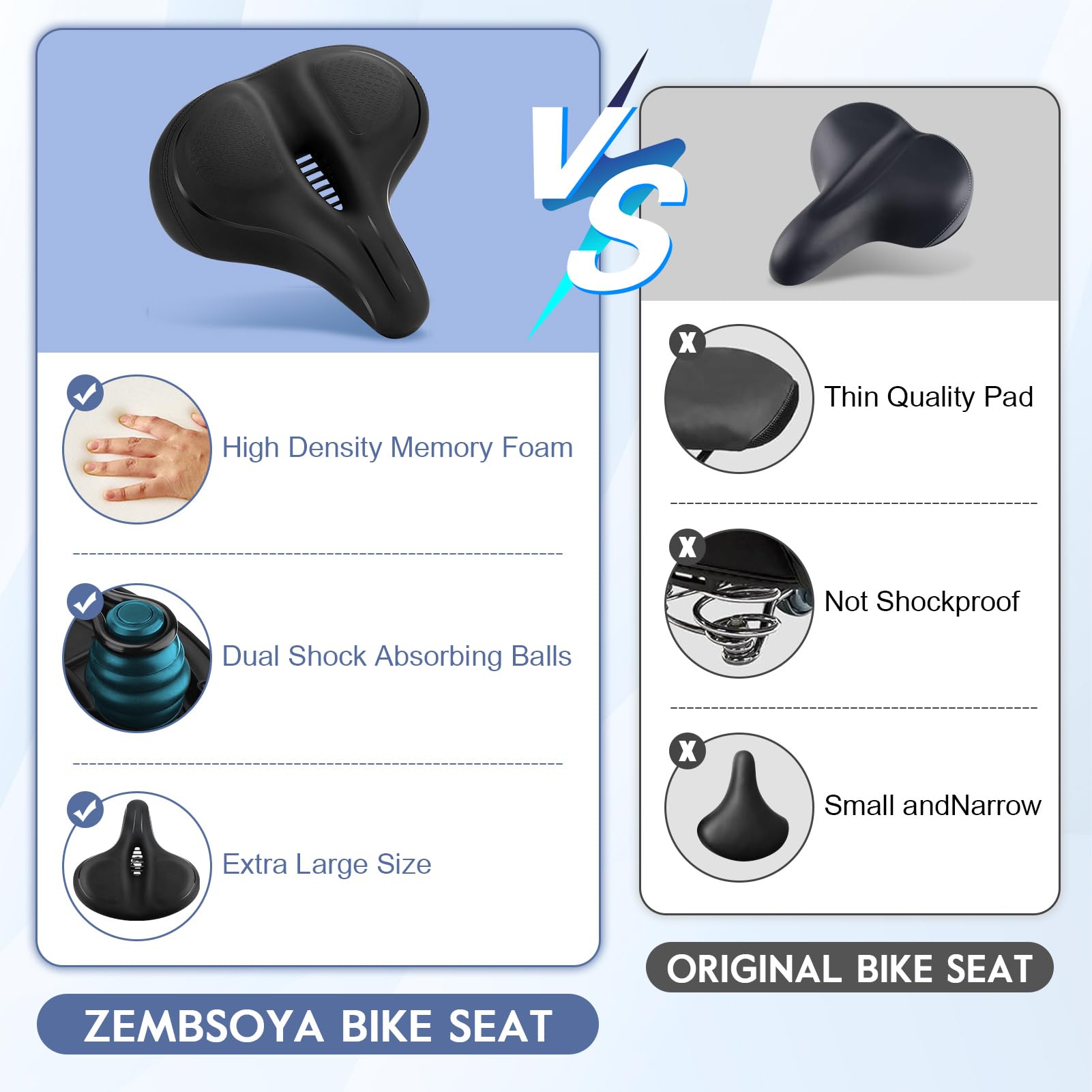 Coussin de siège de vélo en polymère, ne se déforme pas facilement, housse de siège de vélo épaisse respirante, design ergonomique, coussin de siège de vélo en cuir synthétique résistant aux taches