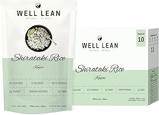Well Lean Shirataki Konjac Rice - 10 Pack - For Quick Dinner Meals, Idea...
