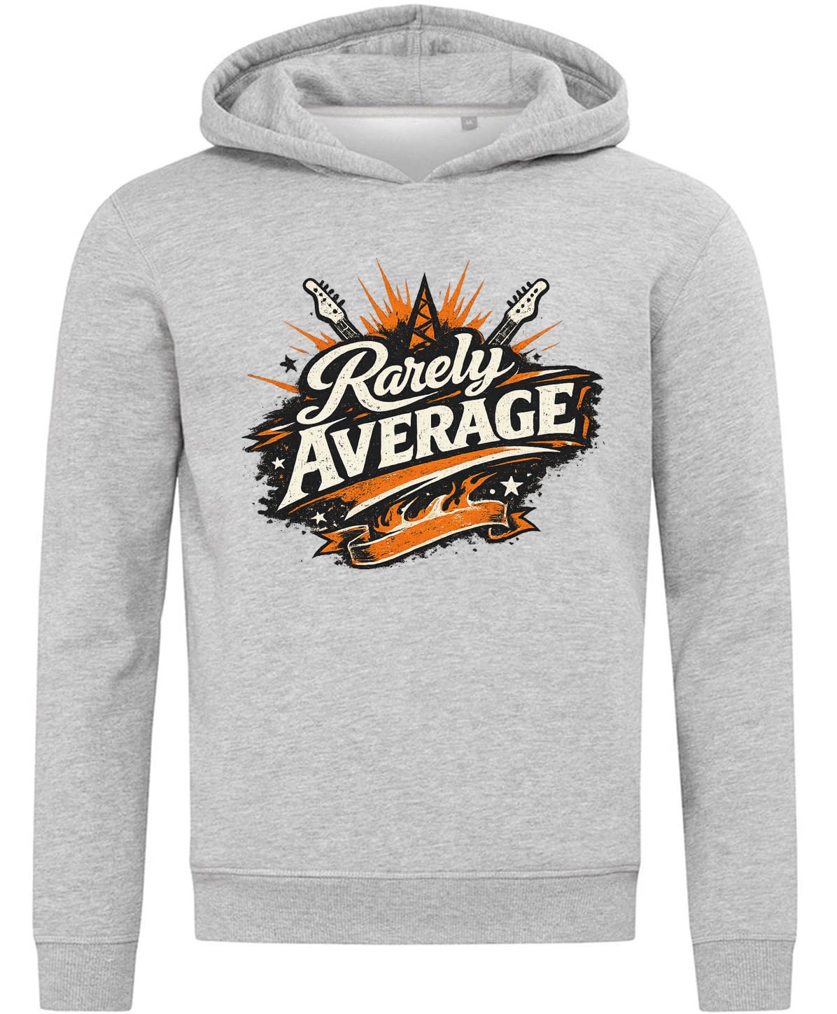 Sweat à capuche au design rétro audacieux avec message puissant en coton mélangé gris