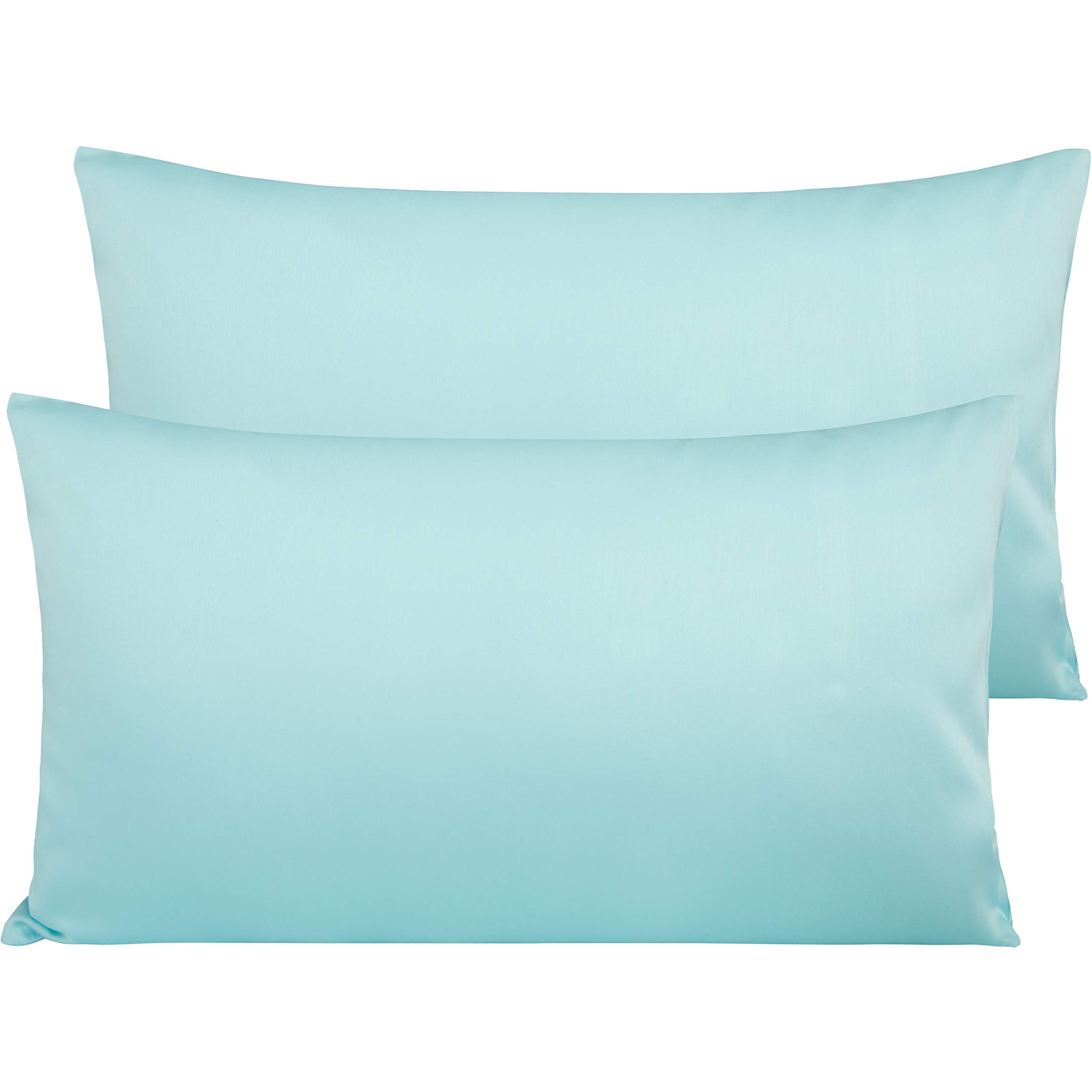 NTBAY Egyptian Cotton King Pillowcases - Set of 2, 500 Thread Count Cotton Pillowcases - Soft and Breathable Envelope Closure Pillow Cases - 20x36 Pillow Covers for Bed, Aqua — image 1
