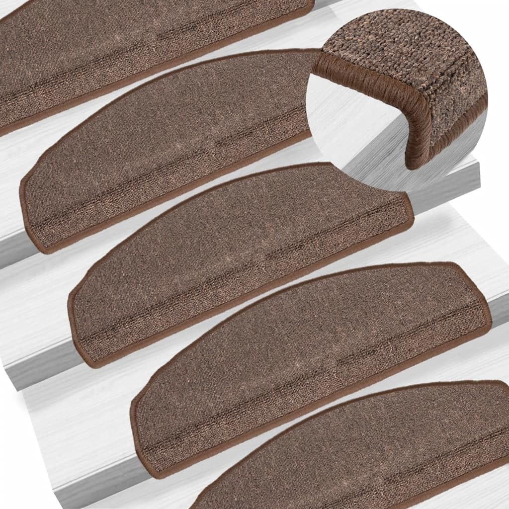vidaXL Stufenmatten 10 STK. 65x24x4 cm Kaffeebraun Halbrund Groß