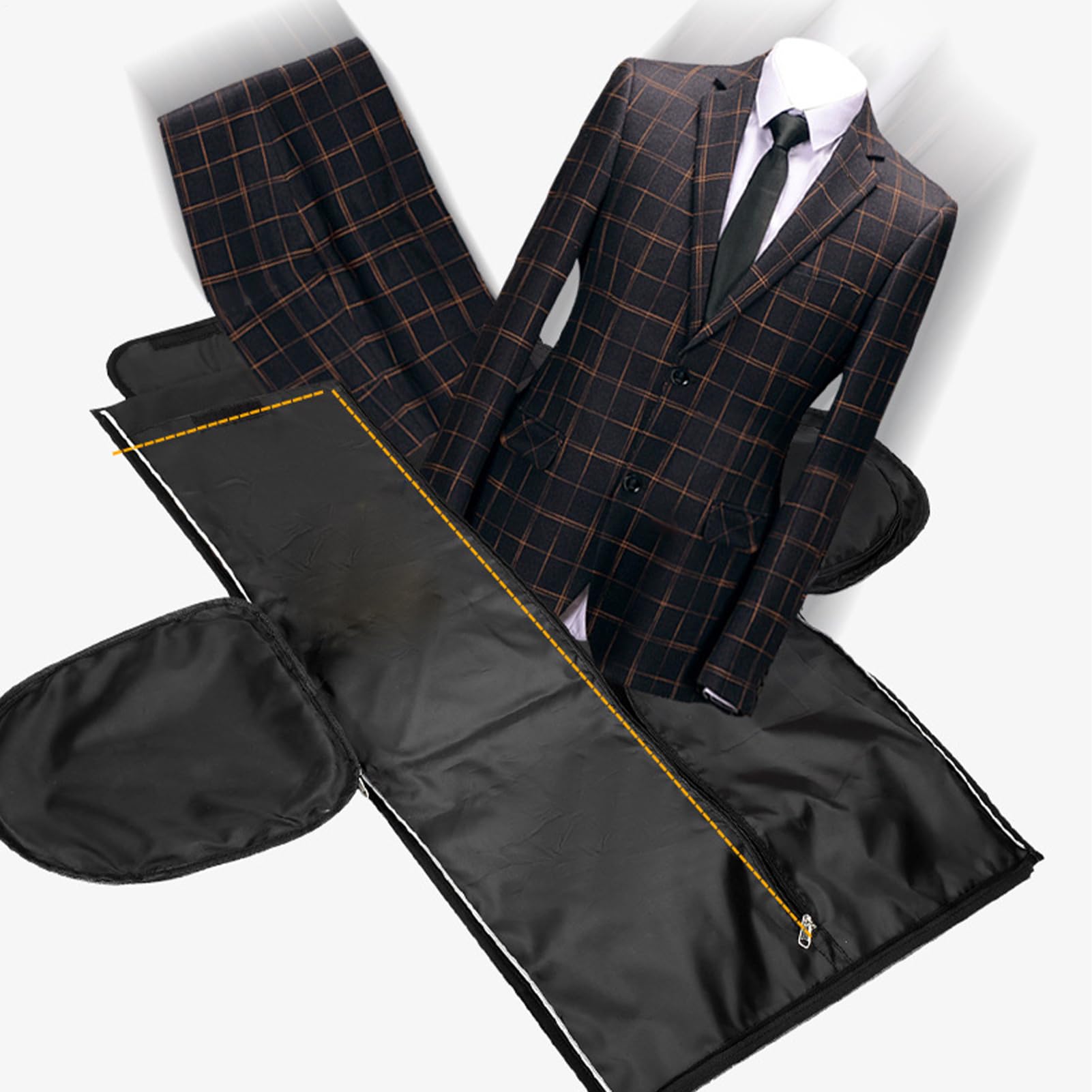 Torba na ubrania, wodoodporna składana torba na ubrania podróżne, 21 | 46 x 11,42 x 11,81 stylowy kombinezon do przechowywania - odporny na męskie wycieczki biznesowe, kieszeń na buty z paskiem na