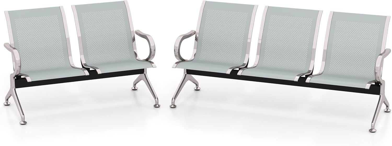 KINTNESS Reception Chair Waiting Room Chair - Furniture Lobby Chair Bench 5-Seat for Reception Room, Office, Airport Business, Bank, Hospital