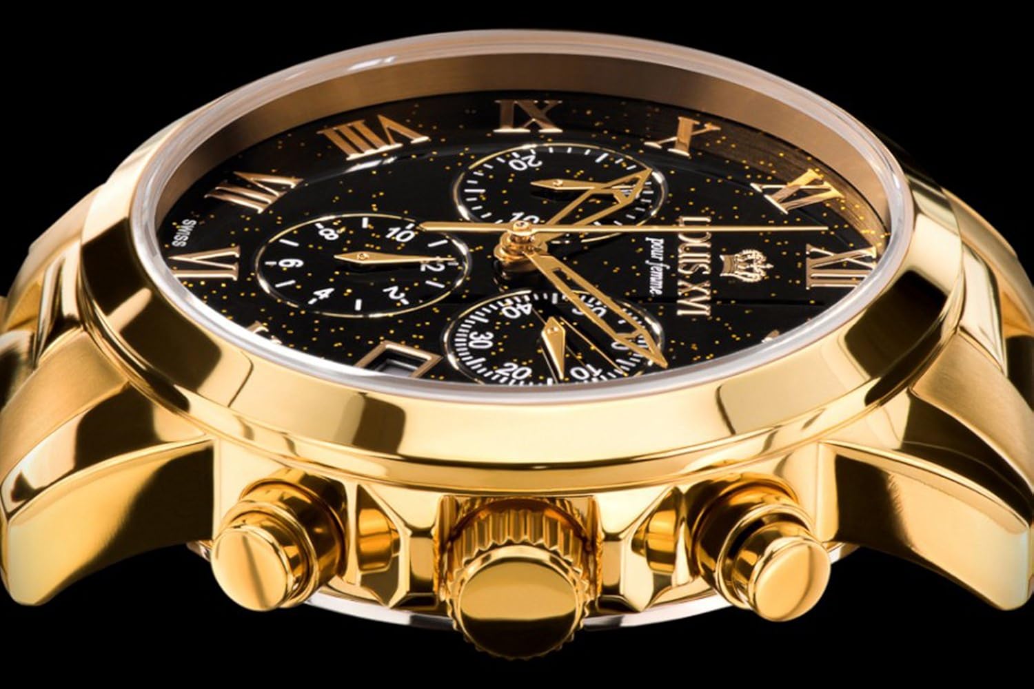 Louis Xvi da donna orologio da polso Athos pour Femme Stars Edition Gold analogico al quarzo in acciaio inox, oro 545 Louis Xvi da donna orologio da polso Athos pour Femme Stars Edition Gold analogico al quarzo in acciaio inox, oro 545