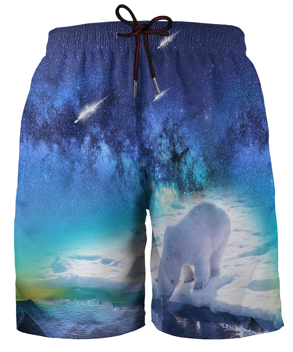 Hgvoetty 3D Printed Shorts for Men Cool Casual Swim Trunks Colorful Beach Board Shorts with Pockets, Style9, Large