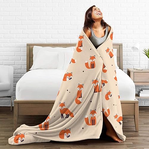 Miniatura 3 de Manta suave de zorro para todas las estaciones, cálida y ligera, manta de franela para cama, sofá, viajes, hogar, sala de estar, decoración de 80 x