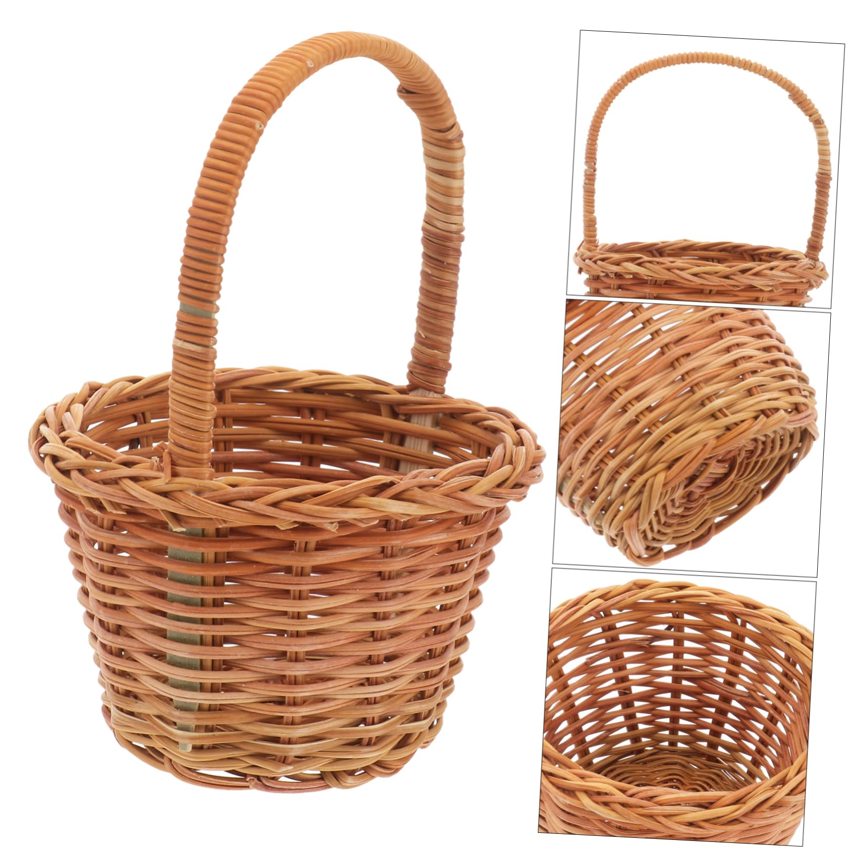 5 Mini Cesti In Vimini - Vuoti, Per Regali, Decorazioni, Picnic, Artigianato, Con Maniglie - Foto 4