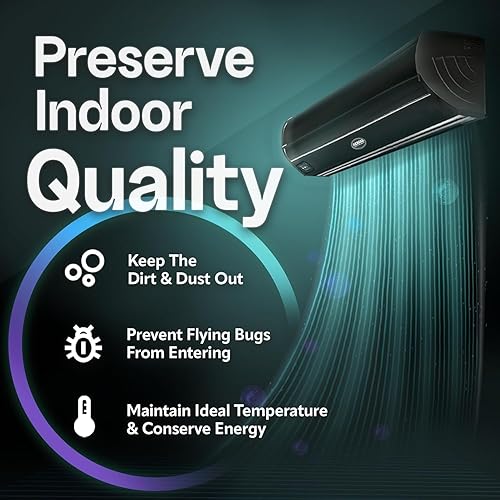 Vista 24 de DuraSteel - Cortina de aire Aerial Titan-2 para interiores de comercios, con revestimiento antierosivo de aleación superfina, certificado UL, 0.91