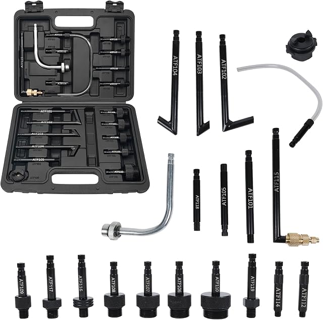 MOTOCOCHE 20PCS Transmission Fluid ATF Fill Adapter, Gearbox Automatic Oil Refilling Connector Compatible with BMW, Ford, VW, etc.(European Connector)