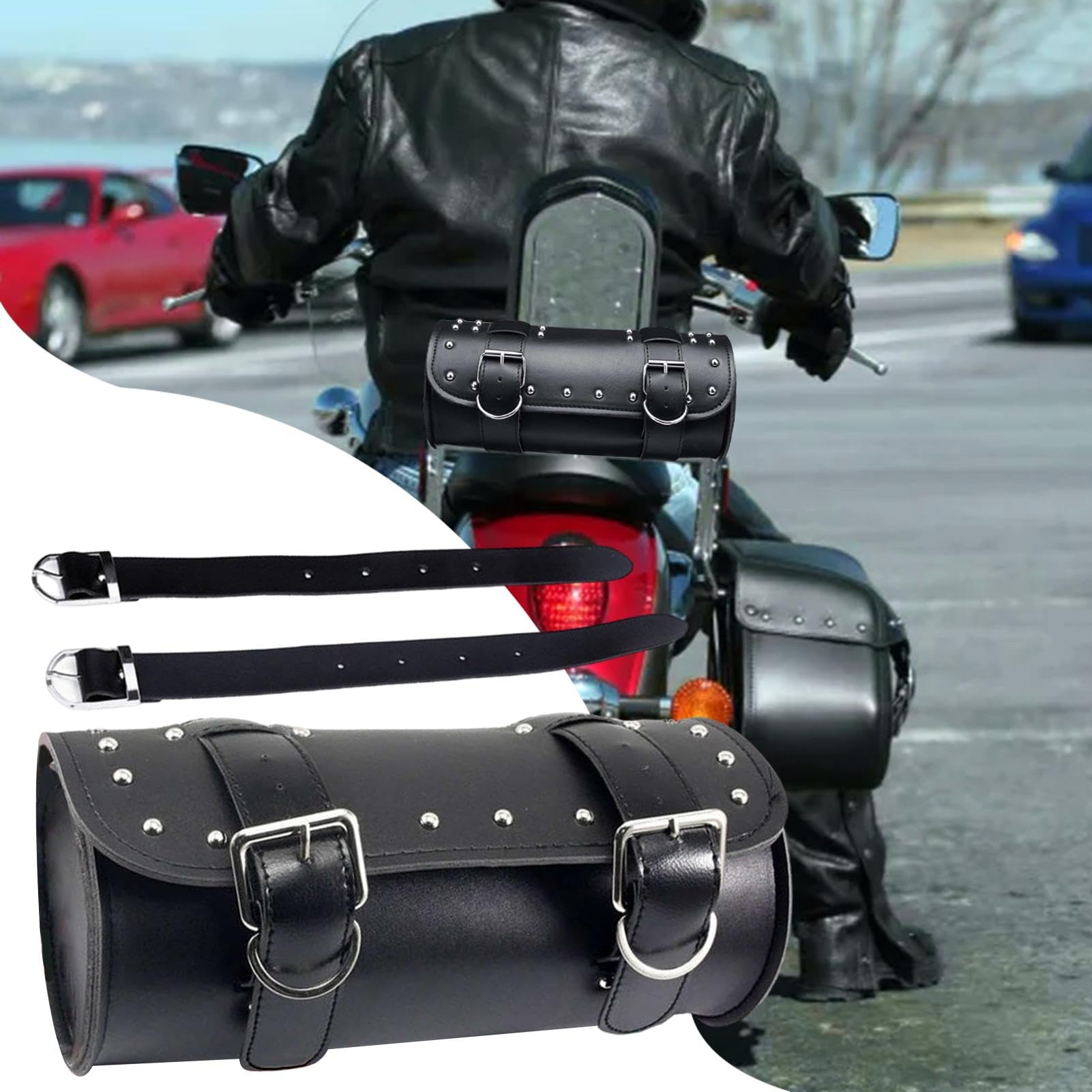 Borsa Per Attrezzi Moto - Impermeabile, Da Manubrio, Con 2 Cinghie, Per La Maggior Parte Delle Motociclette - Foto 6
