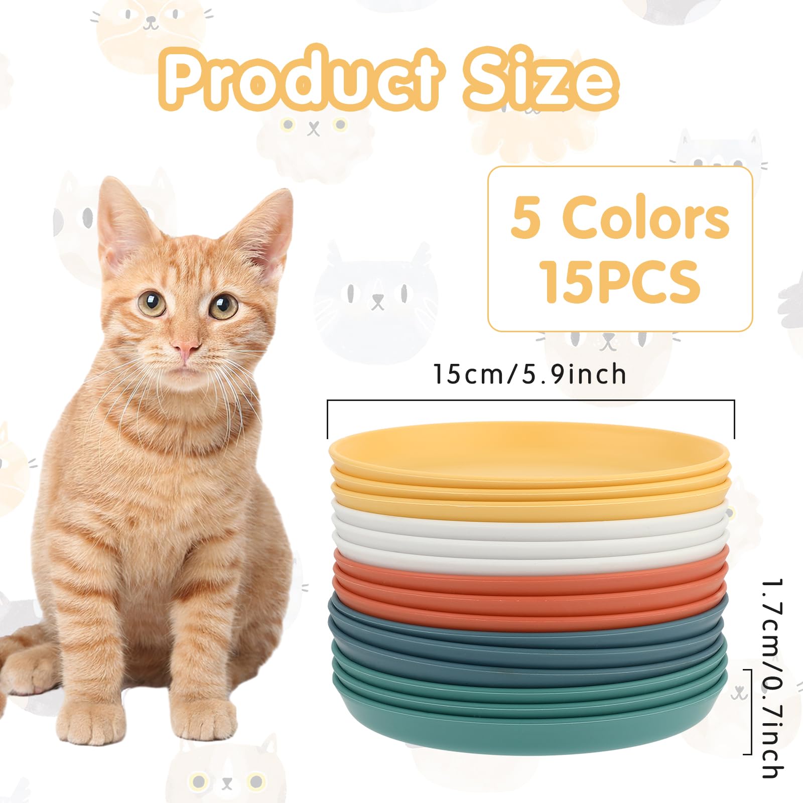 24 Stück Katzen-Näpfe Aus Weizenstroh – Flach, Breit, 14 Cm, Für Kätzchen & Kurzbeinige Katzen