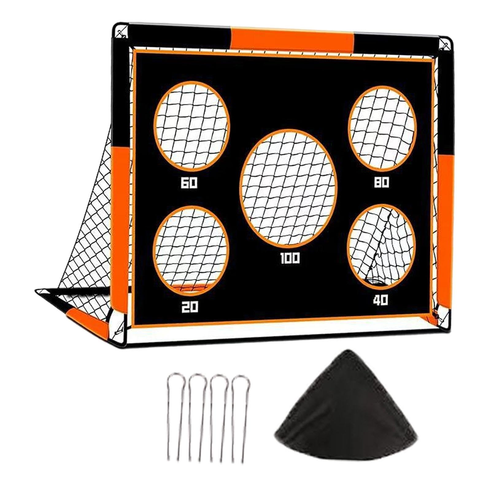 Soccer Goal for Kids Gift Football Match Goal for Playground Sports 5 Hole Orange Black|Sporting Goods| Team Sports| Soccer| Goals & Nets-image-46