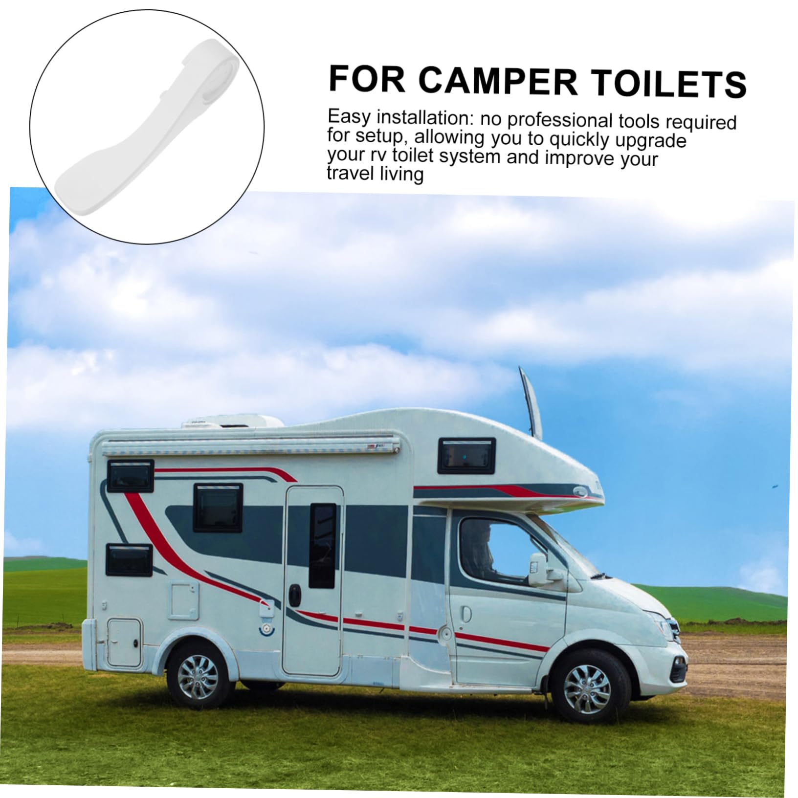 Pedale per Wc Camper, Ricambio per Toilette Rv, Abs Bianco | Design Ergonomico Compatto, Installazione Semplice, per Bagni di Camper e Roulotte