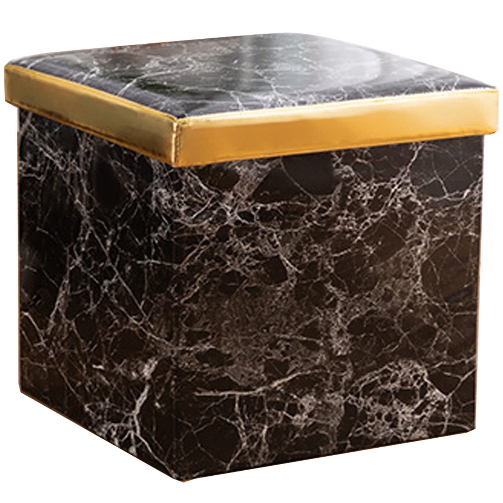 Pouf repose-pieds pliant LUNEZY en simili cuir noir pour optimiser les petits espaces