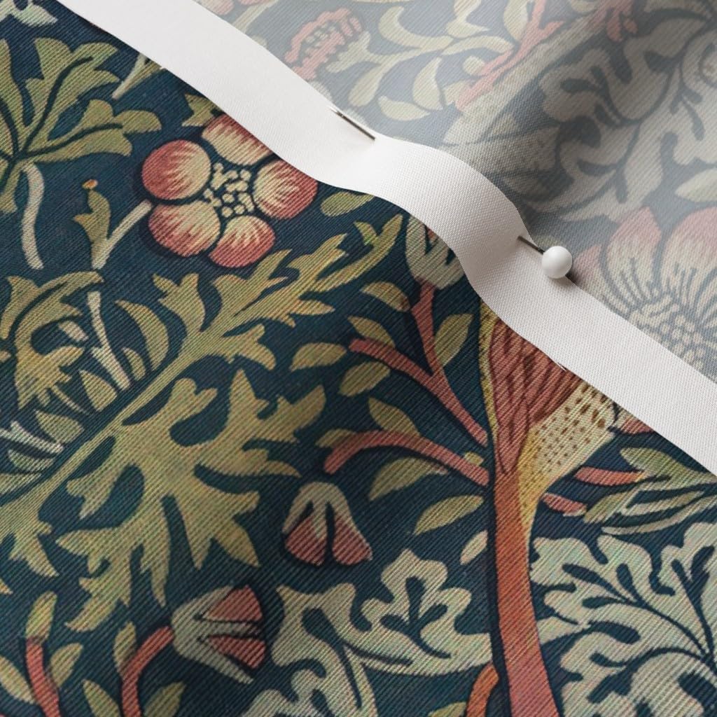 Spoonflower Fabric - Strawberry Thief William Morris Floral Vintage Arts and Crafts Printed on Cotton Poplin Fabric by The Yard - Sewing Shirting Quilting Dresses Apparel Crafts