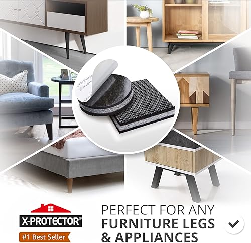 Miniatura 14 de X-Protector - 16 almohadillas antideslizantes para muebles, 2 pulgadas, patas de goma autoadhesivas para muebles, protectores de piso, almohadillas