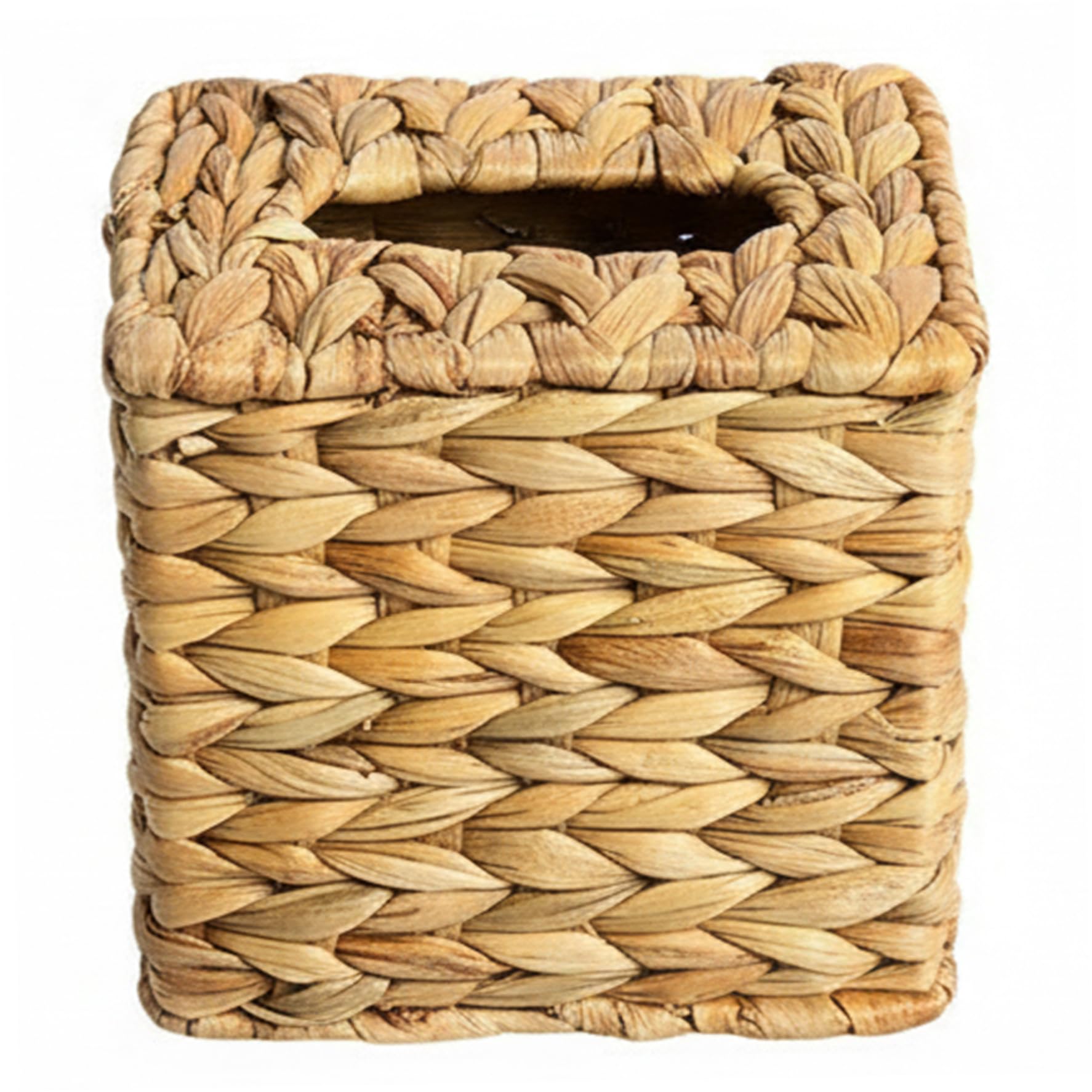 Uanqfegy Square Rattan Tissue Box - 5.9" Handwoven Water Hyacinth Holder, for Bathroom Living Room Office