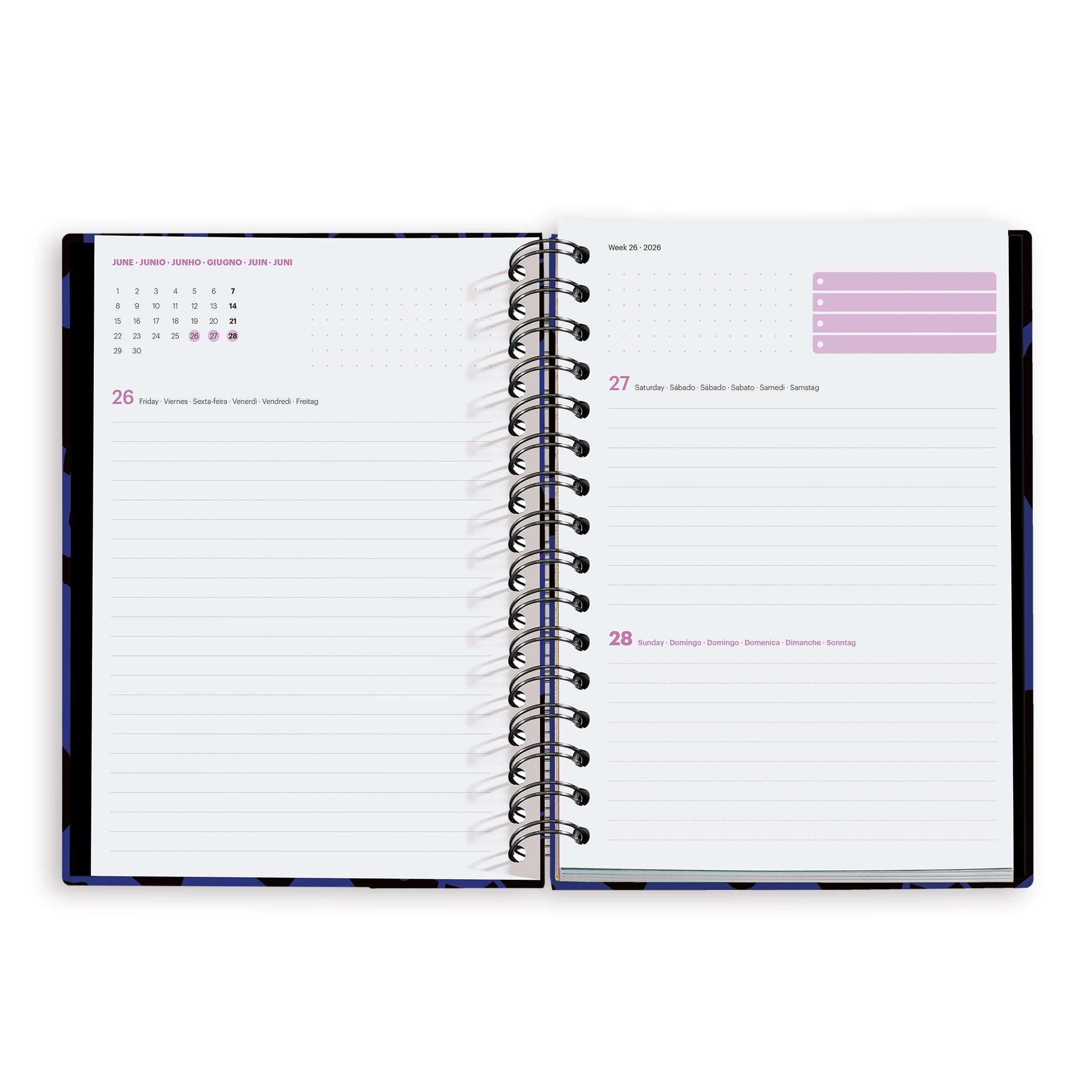 Miquelrius Dagplanner 2026, afmetingen 160 x 218 mm, dagplanner