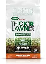 Scotts Turf Builder Thick'R Lawn Bermudagrass, Combination Seed, Fertilizer and Soil Improver, Thickens Thin Grass, 40 lbs.