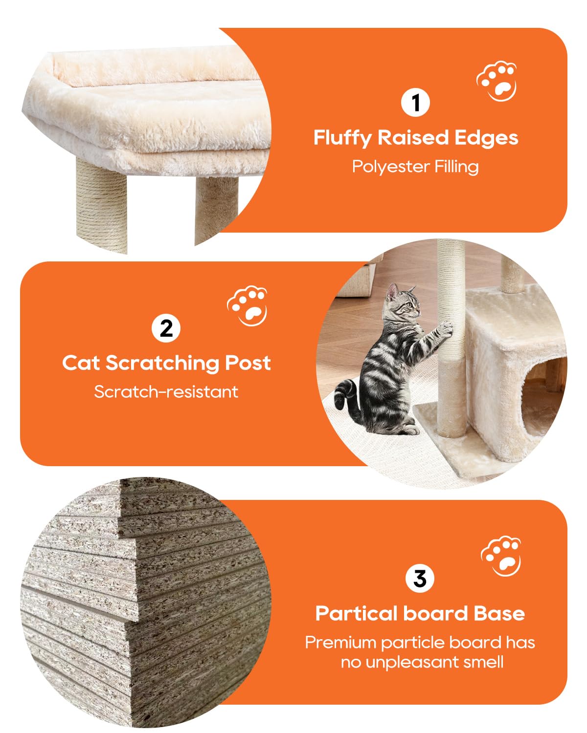 SYANDLVY 68cm Katzenbaum für Indoor-Katzen, Aktivitätsturm mit Kratzerposten, Moderne Kätzchen Condo mit Plüsch Perch & Hängen Ball zum Spielen (Beige)
